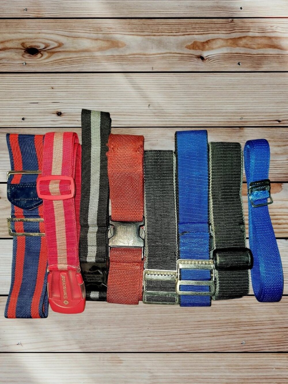 Lot of 8 - Assorted Luggage Straps - Buckle / Clasp Style - Various Sizes